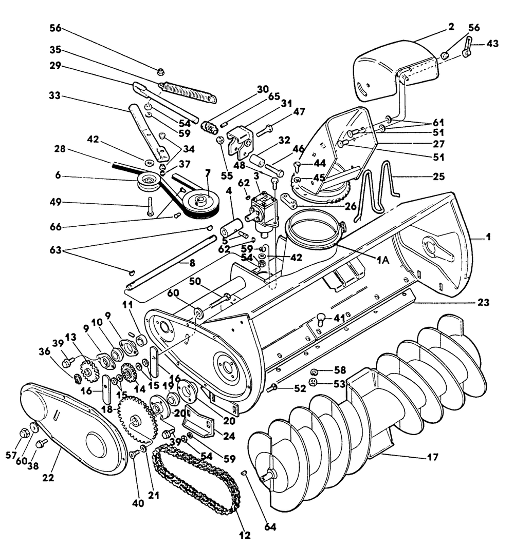 Collector Housing 1 Diagram and Parts List for 62542C (H00000001-H99999999)(1989) Lawn Boy Lawn Tractor